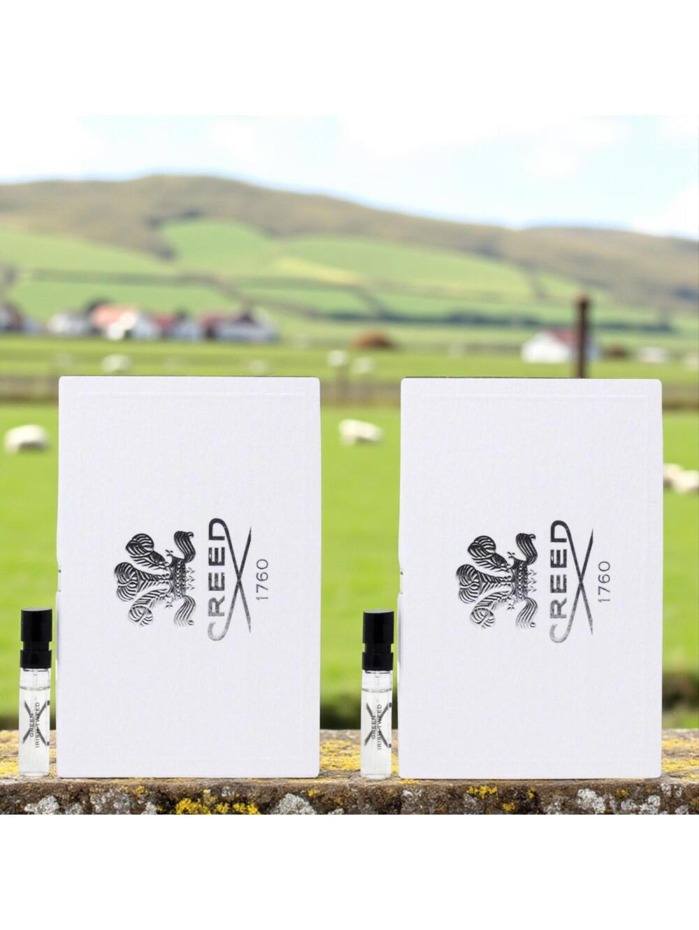 Lot of 2 Creed Green Irish Tweed Samples 2ml Official Carded Eau de Parfum NEW